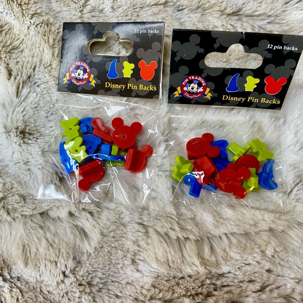 *NWT* Disney Parks Pin Trading Pin Backs 3 Shapes, 12 Count Per Package